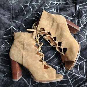 Frye Gabby Ghillie Peep Toe Booties
